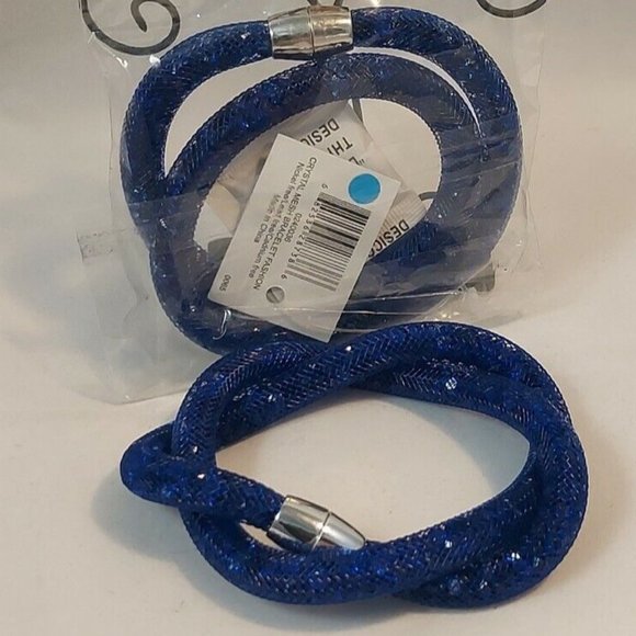 Bijoux Tener Crystal Mesh Basic Double Wrap Bracelet 16.5" long Choose Color - Picture 3 of 12